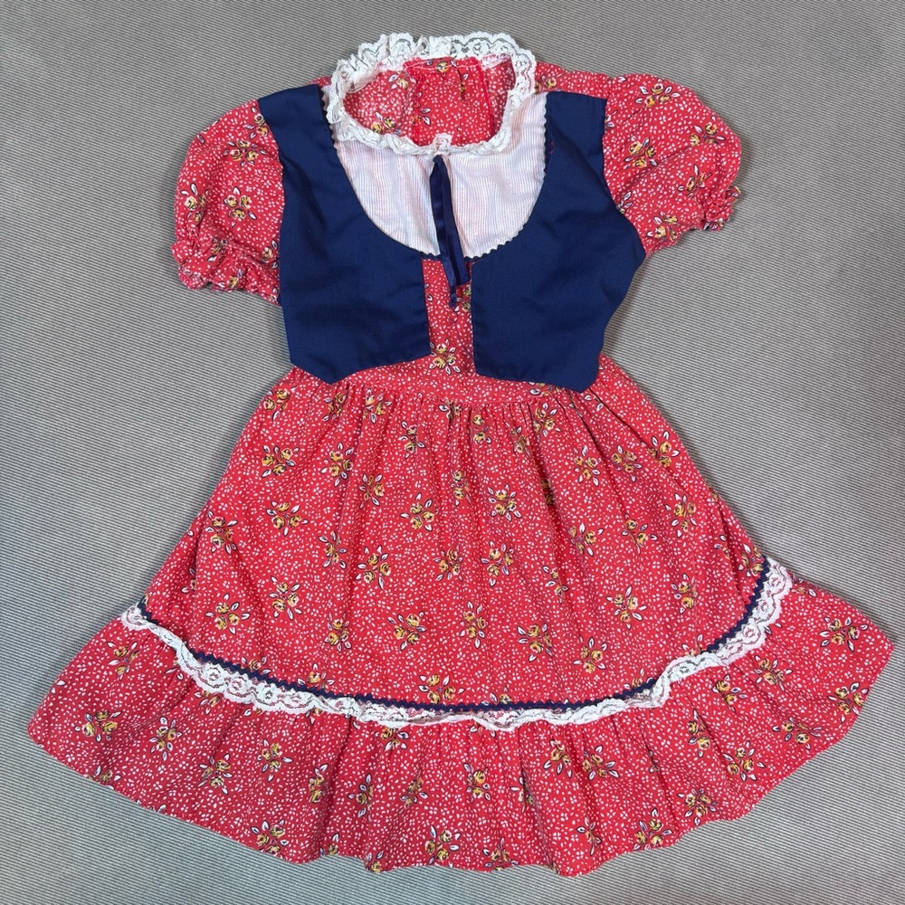 Vintage Short Stuff Of California Girls Dress Prairie Floral Size 6